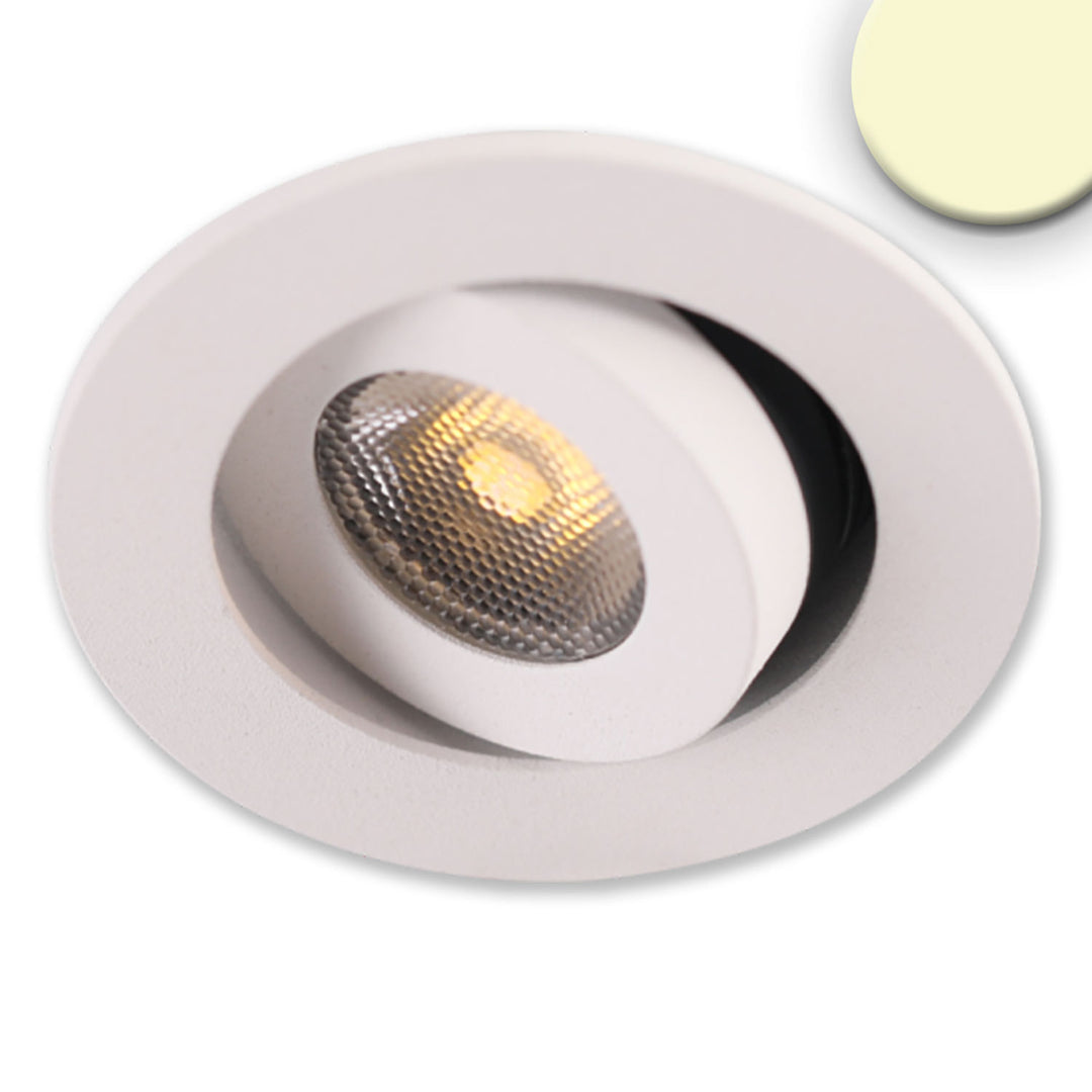 LED recessed light MiniAMP white, 3W, 24V DC, warm white, dimmable