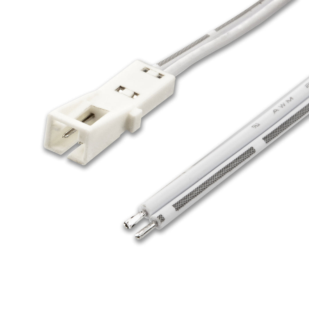 MiniAMP female connector, 30cm, 2-pin, white, max. 3A