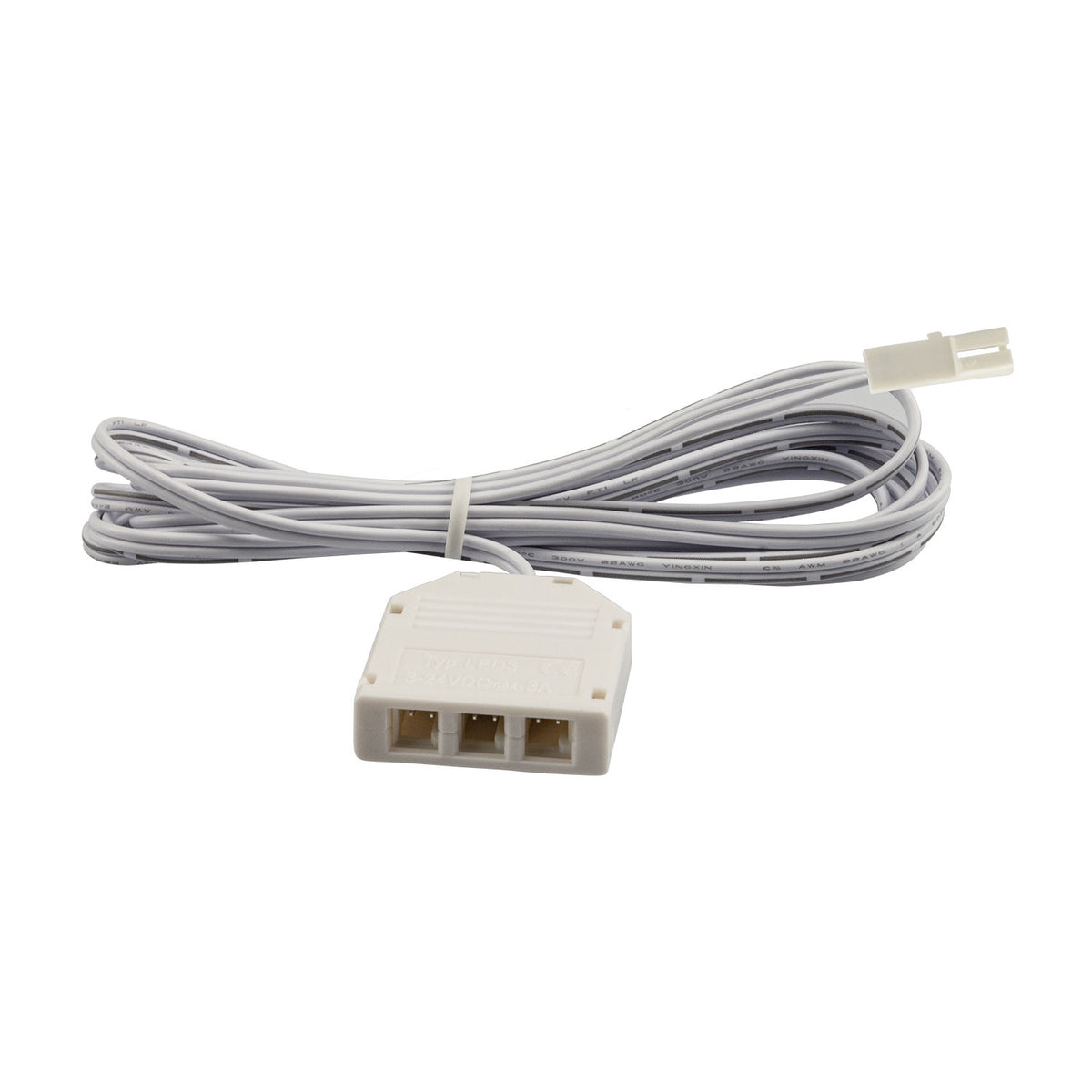 MiniAMP 3-way splitter (1 male plug to 3 female sockets), 30cm, 2-pole, white, max. 3.5A