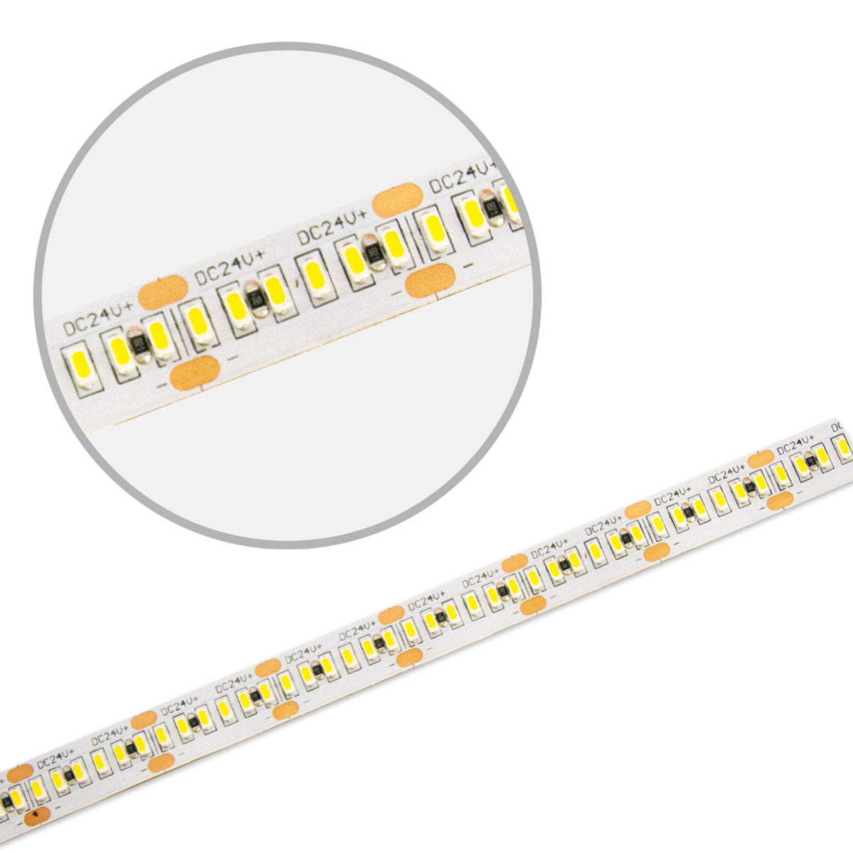 LED CRI940 MiniAMP flex ribbon, 24V DC, 6W, IP20, 4000K, 250cm, both. 30cm cable + maleAMP, 300 LED/m