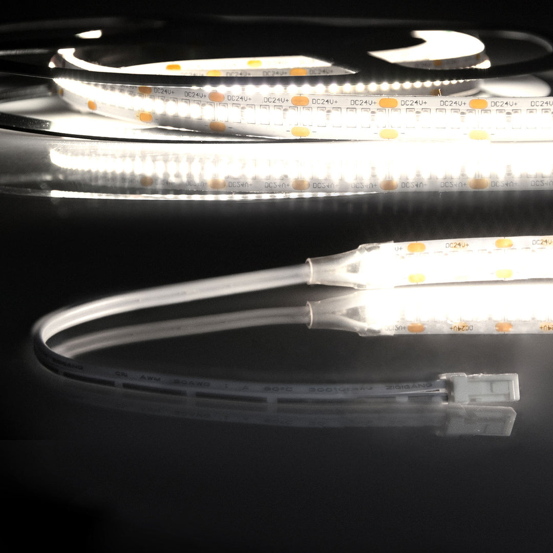 LED CRI940 MiniAMP flex ribbon, 24V DC, 6W, IP20, 4000K, 250cm, both. 30cm cable + maleAMP, 300 LED/m