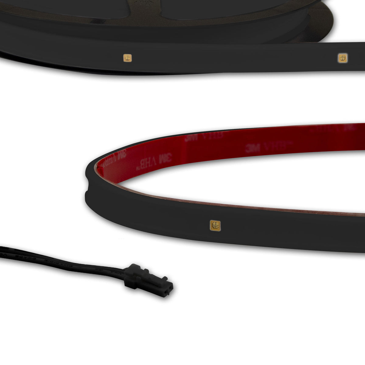 LED UV-C MiniAMP flex band 270nm, 12V DC, 3W, IP54, 58cm, black, one. Cable + maleAMP, 12 LED/m