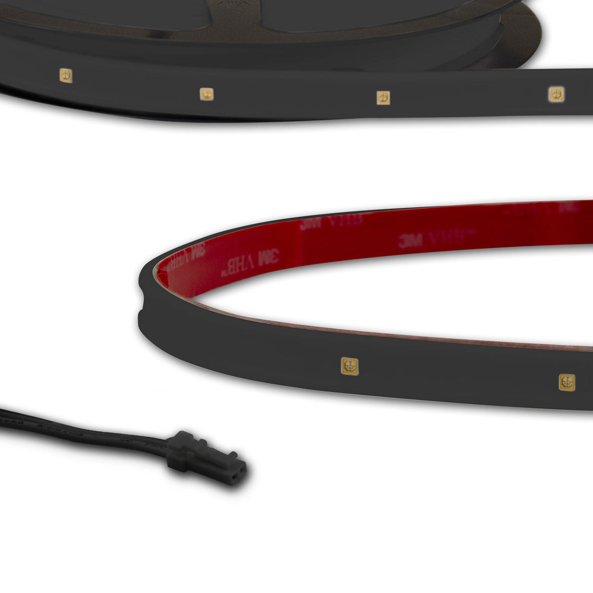 LED UV-C MiniAMP Flexband 270nm, 12V DC, 6W, IP54, 116cm, schwarz, eins. Kabel + maleAMP, 12 LED/m