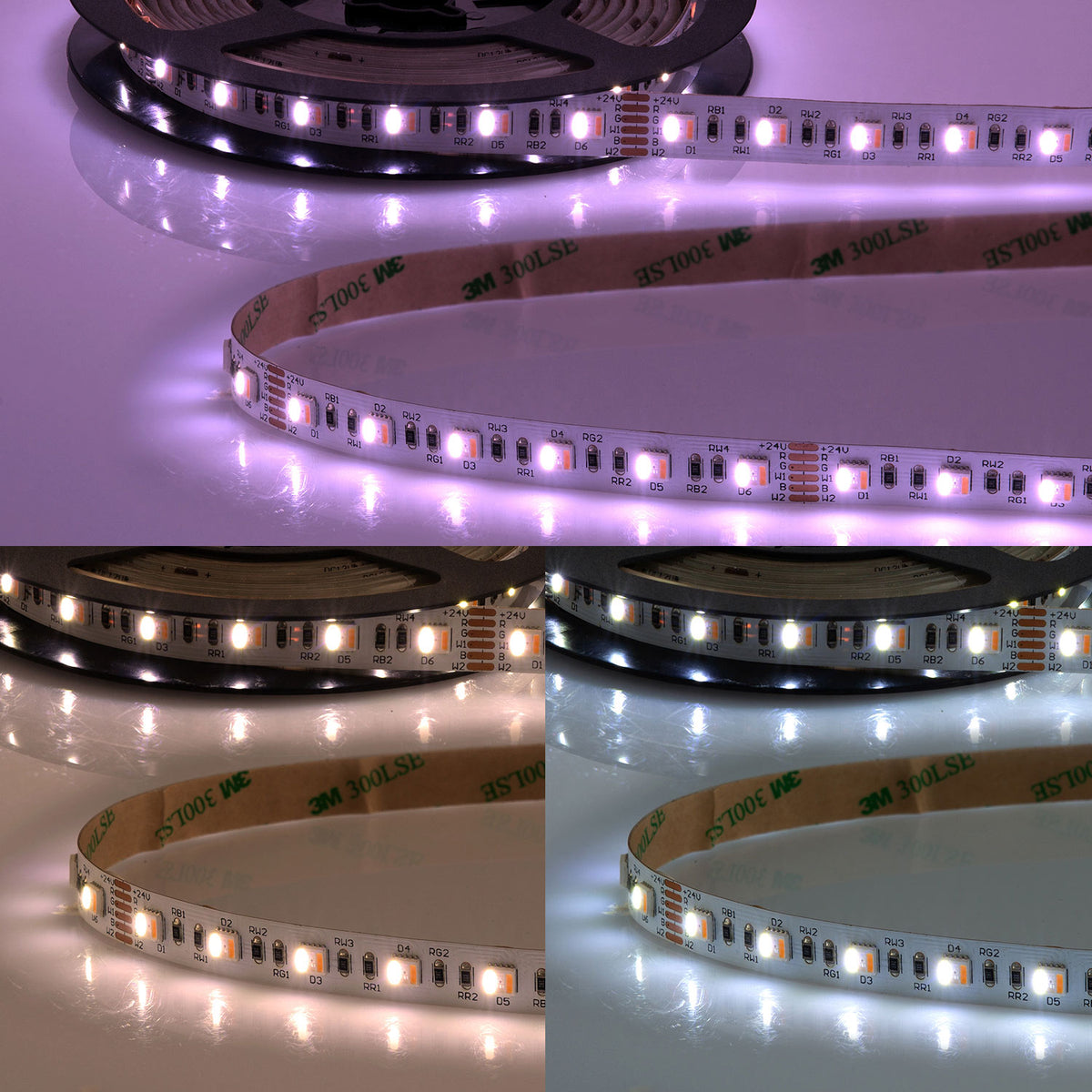 LED SIL RGB+WW+KW CCT flex ribbon, 24V DC, 19W, IP20, 5in1 chip, 5m roll, 60 LED/m