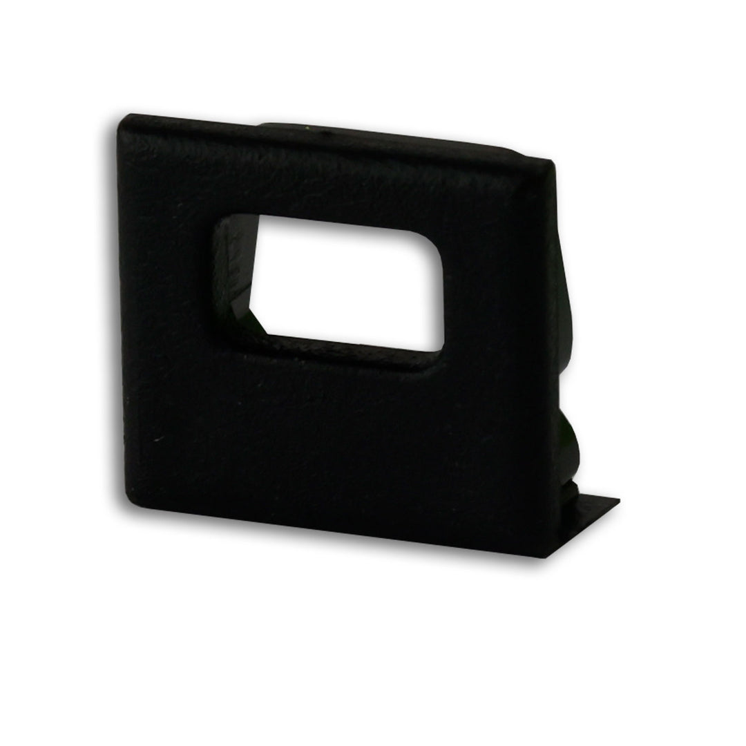 End cap EC82B black for profile SURF10 with cable entry, 1 pc.