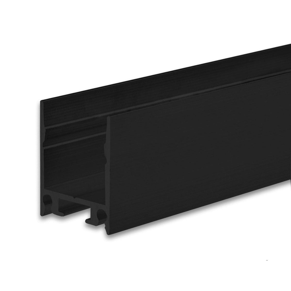 LED surface-mounted lighting profile HIDE SINGLE, aluminum, black RAL 9005, 200cm