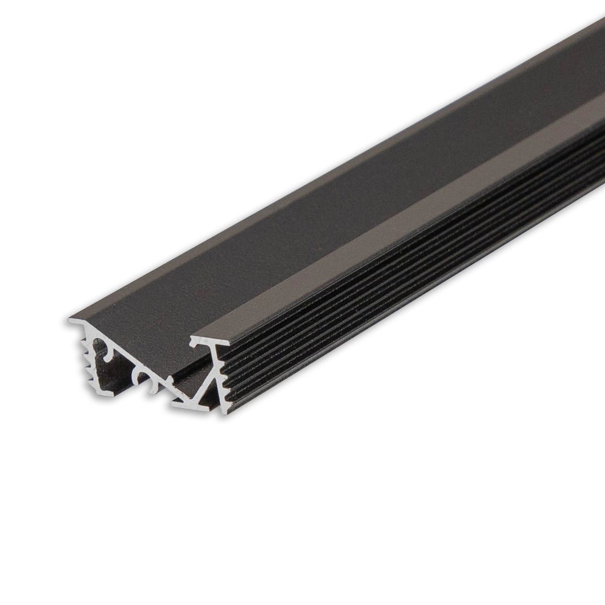 LED recessed profile FURNIT6 D aluminum black RAL 9005, 200cm