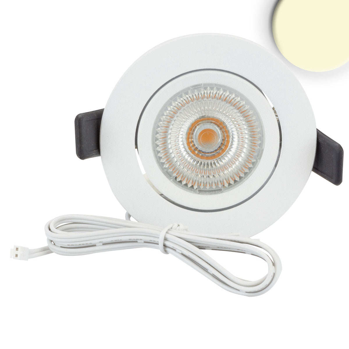 LED recessed light Slim68 MiniAMP white, round, 8W, 24V DC, warm white, non-dimmable