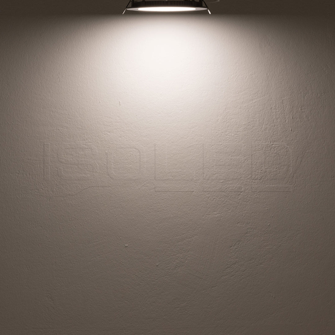 LED downlight, 9W, round, ultra-flat, silver, neutral white, dimmable