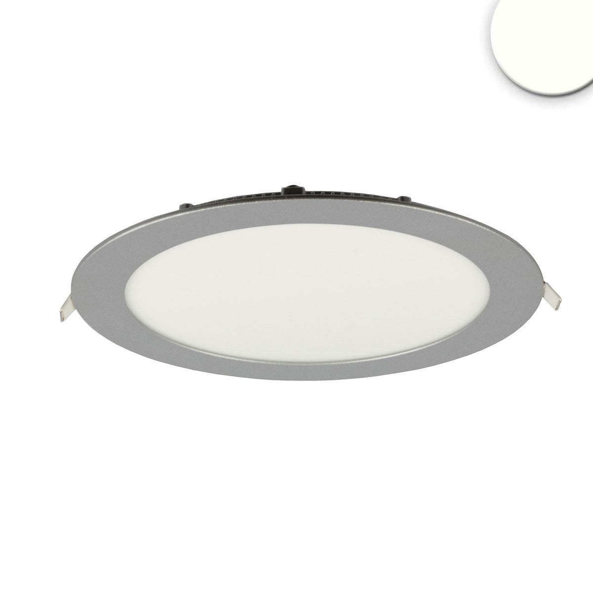 LED downlight, 18W, round, ultra-flat, silver, neutral white