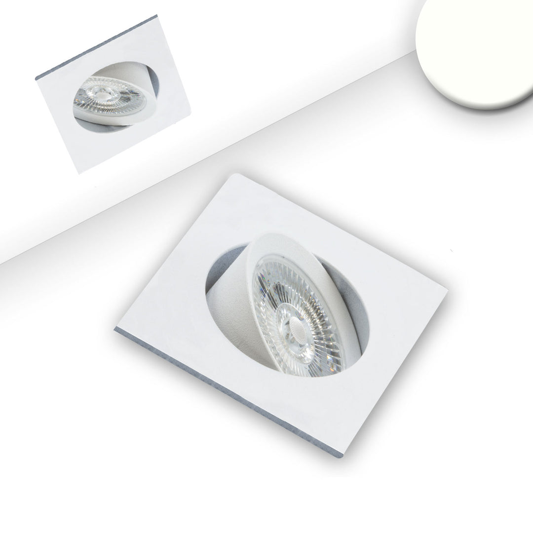 LED recessed light Slim68 white, square, 9W, neutral white, dimmable