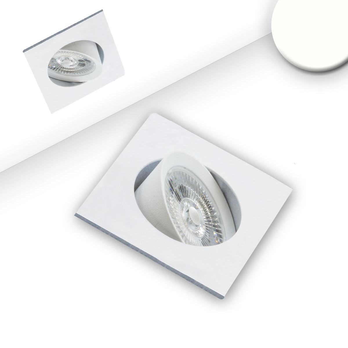 LED recessed light Slim68 white, square, 9W, neutral white, dimmable