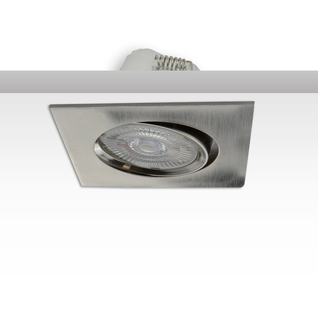 LED recessed light Sunset Slim68 Alu, square, 9W, 1800-2800K, dimmable to warm