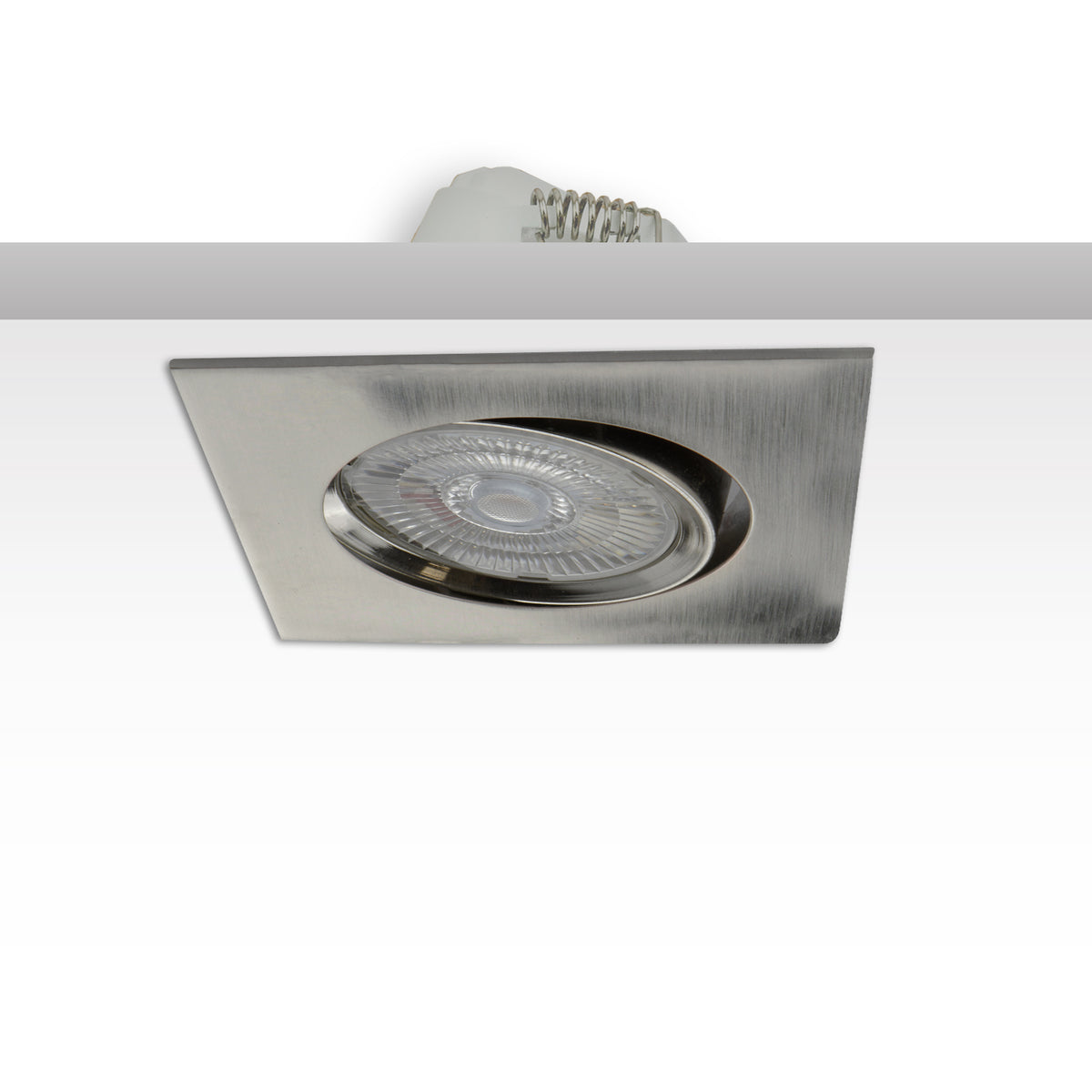 LED recessed light Sunset Slim68 Alu, square, 9W, 1800-2800K, dimmable to warm