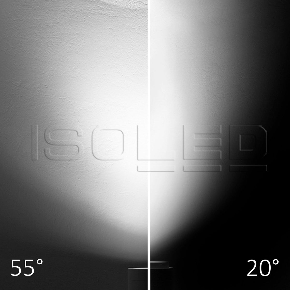 3-phase track spotlight, focusable, 24W, 20°-55°, matte black, 4000K, dimmable