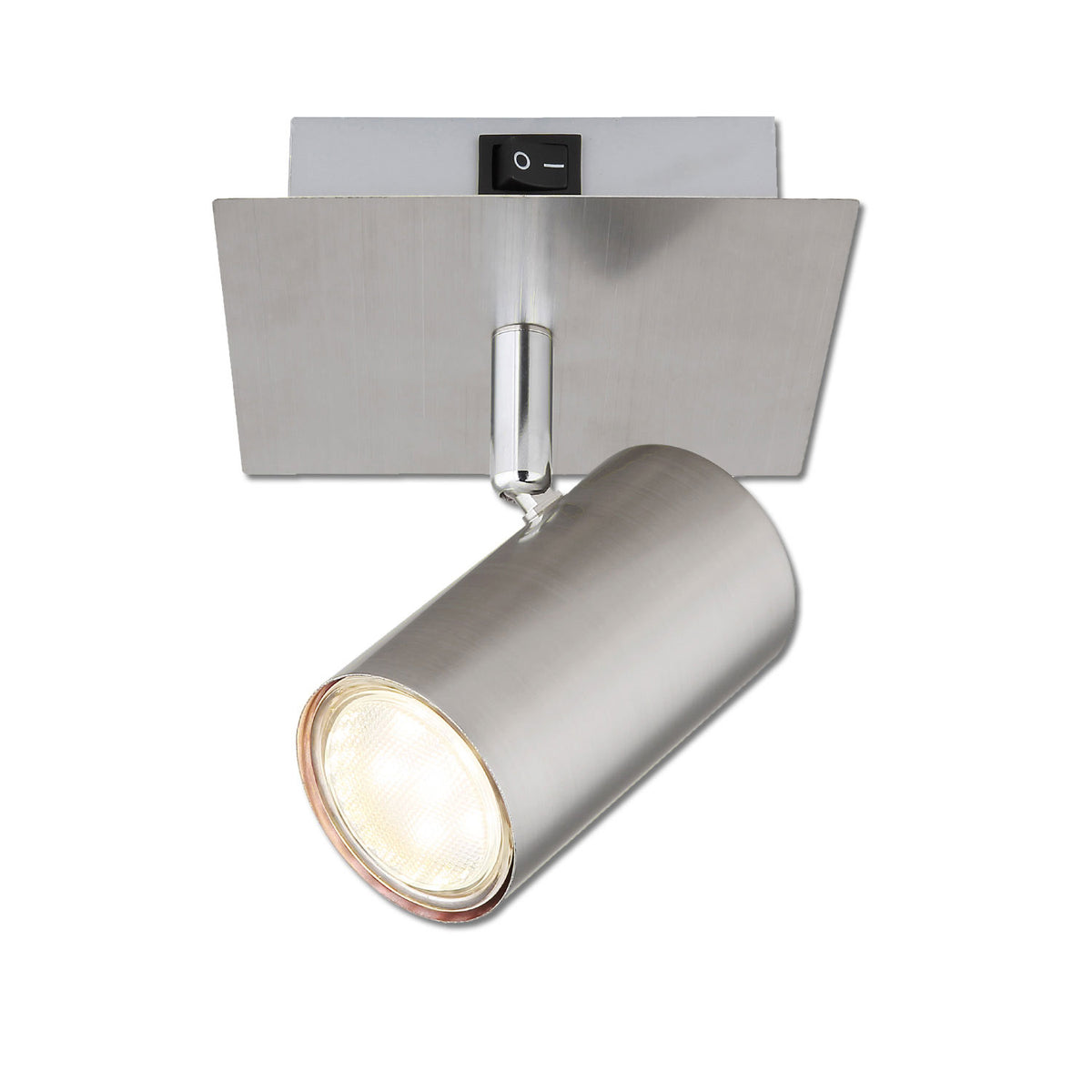 Wall light, matte nickel, with switch, 1xGU10 socket, bulb not included.
