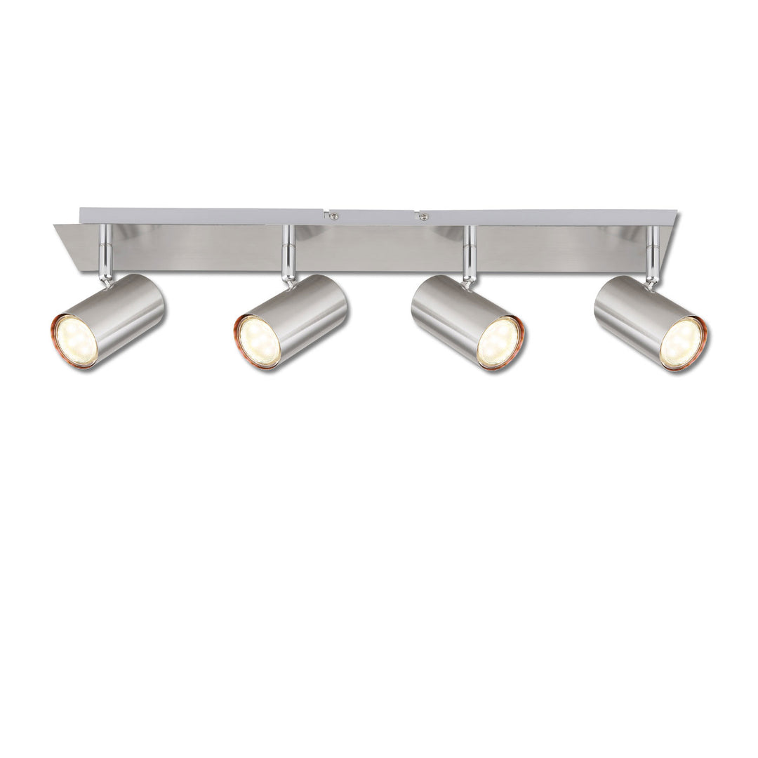 Ceiling spotlight, matte nickel finish, 4xGU10 socket, bulbs not included.