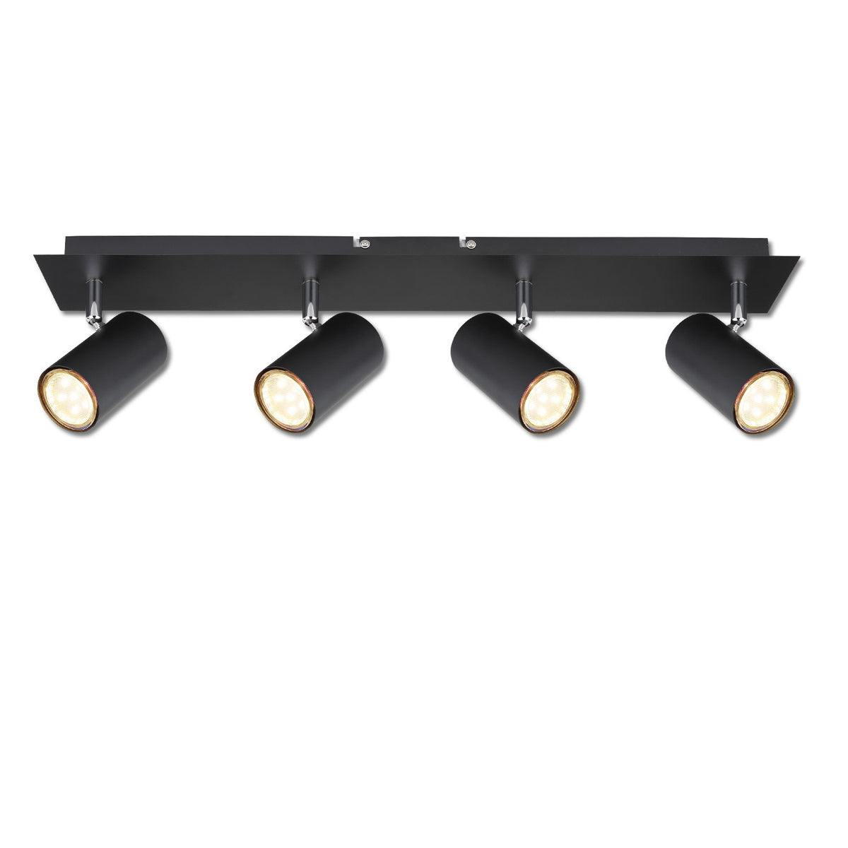 Ceiling spotlight, matte black, 4xGU10 socket, bulbs not included.
