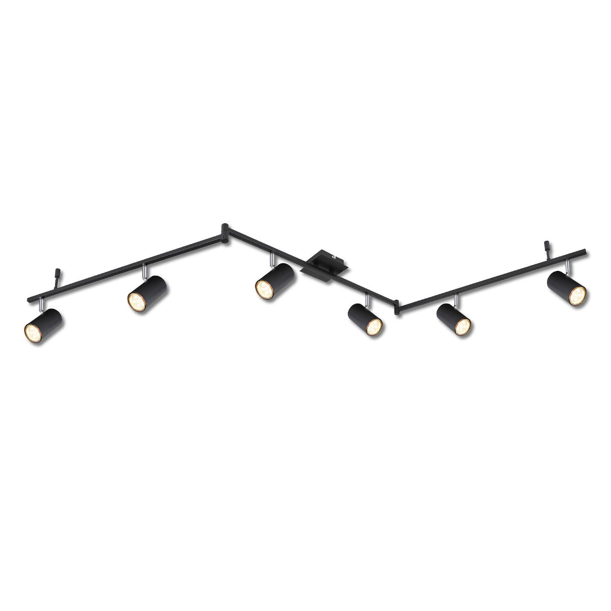 Ceiling spotlight, matte black, 6xGU10 socket, bulbs not included.