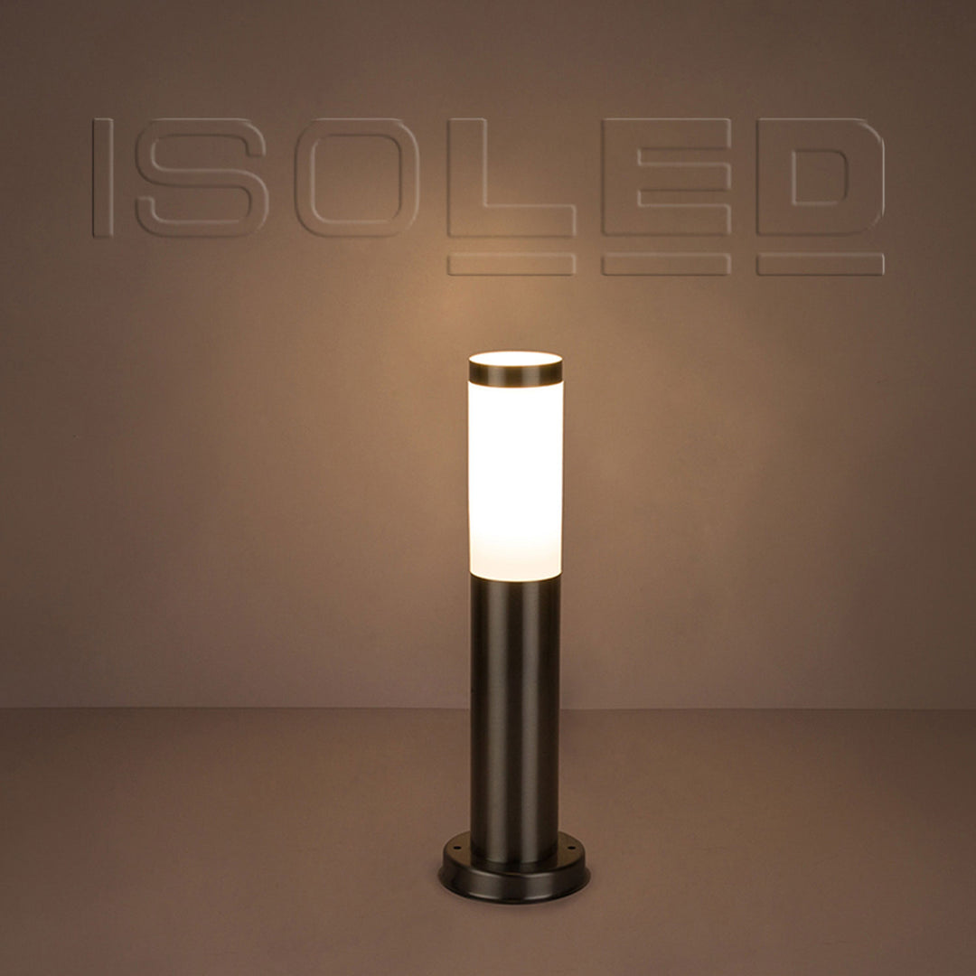 Bollard light 450 stainless steel, IP44, warm white, incl. E27 LED bulb 9W