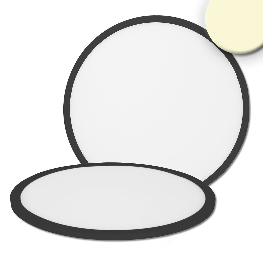 LED ceiling light Slim300 Up&amp;Down, black, 18W, round, DN300, warm white