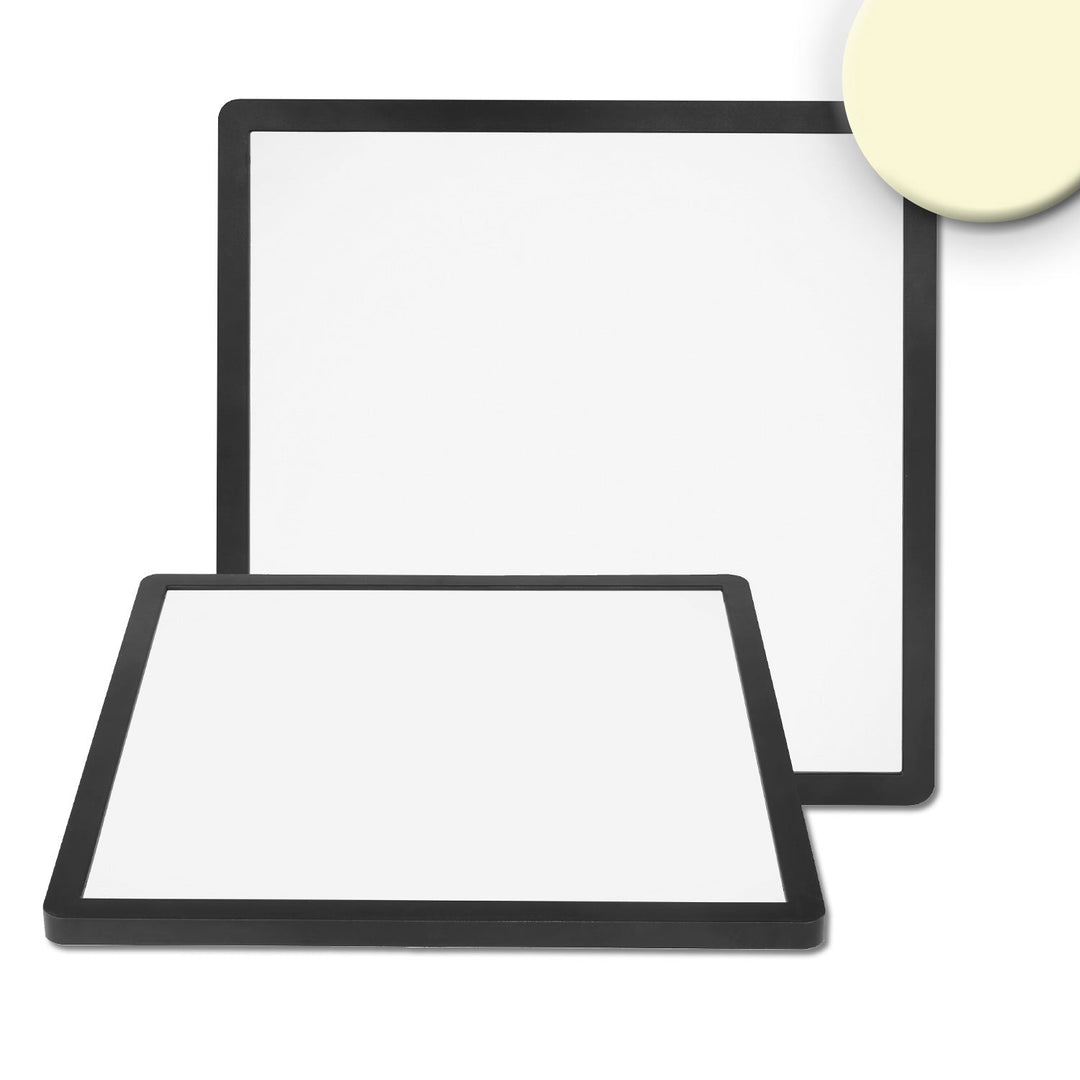 LED ceiling light Slim300 Up&amp;Down, black, 18W, square, 300x300mm, warm white