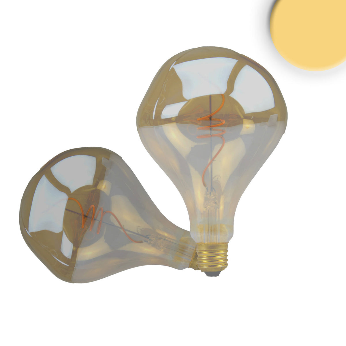 E27 Vintage Line LED Roundbulb A125, irregular, amber, 4W, 2200K