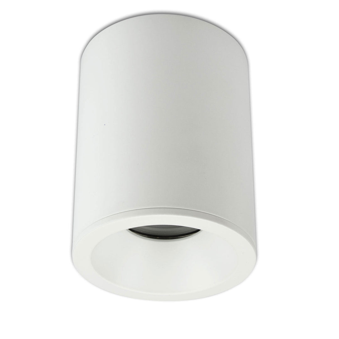 Round surface-mounted ceiling light for GU10, IP65, matte white