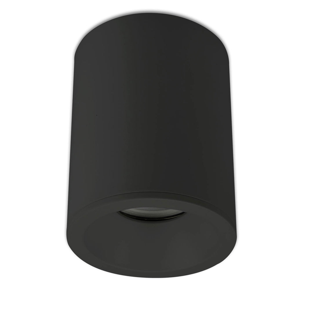 Round surface-mounted ceiling light for GU10, IP65, matte black