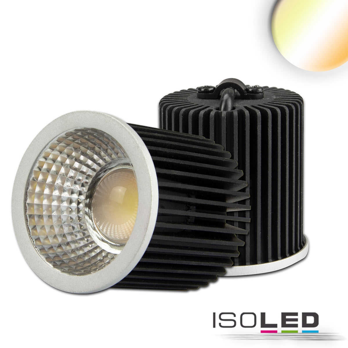 LED spotlight, white dynamic, GU10 8W, 3-pin, 24V DC, silver, 60°, 2700-5700K, CRI80
