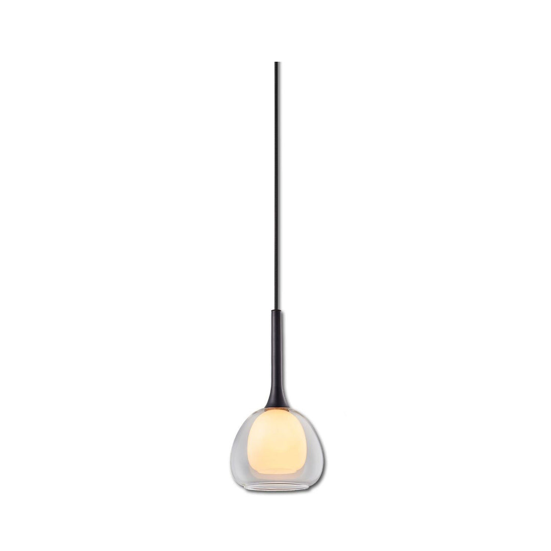 Pendant light, clear/white glass, E14, 50-300cm, bulb and canopy not included.