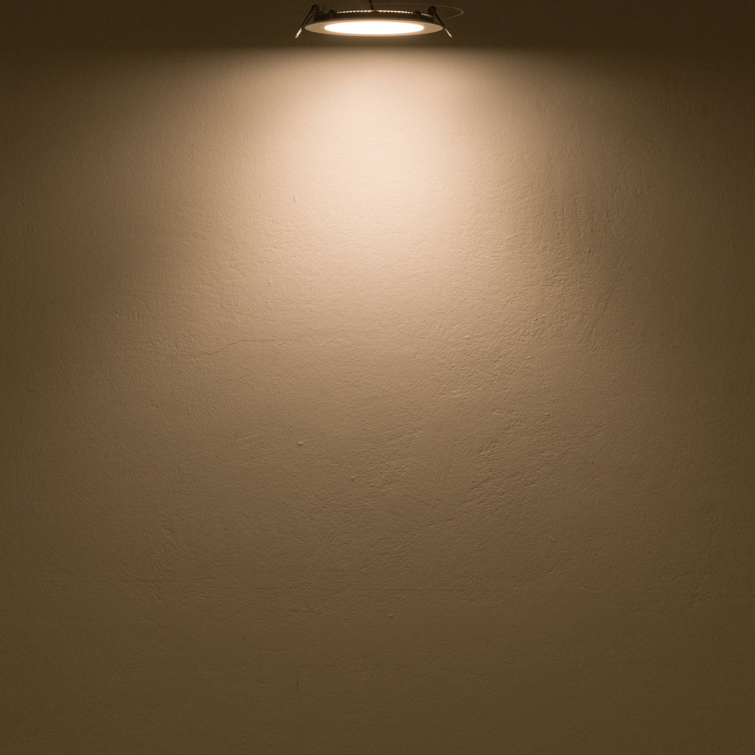 LED Downlight, 12W, rund, ultraflach, blendungsreduziert, weiß, warmweiß, dimmbar CRI90