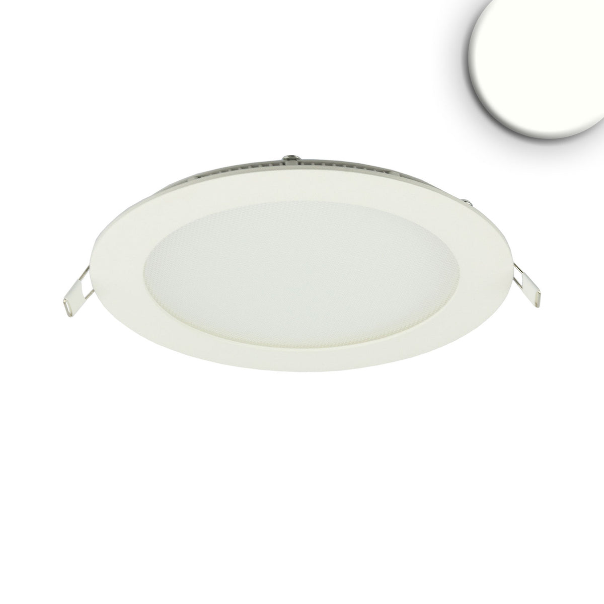 LED Downlight, 12W, rund, ultraflach, blendungsreduziert, weiß, neutralweiß, dimmbar CRI90