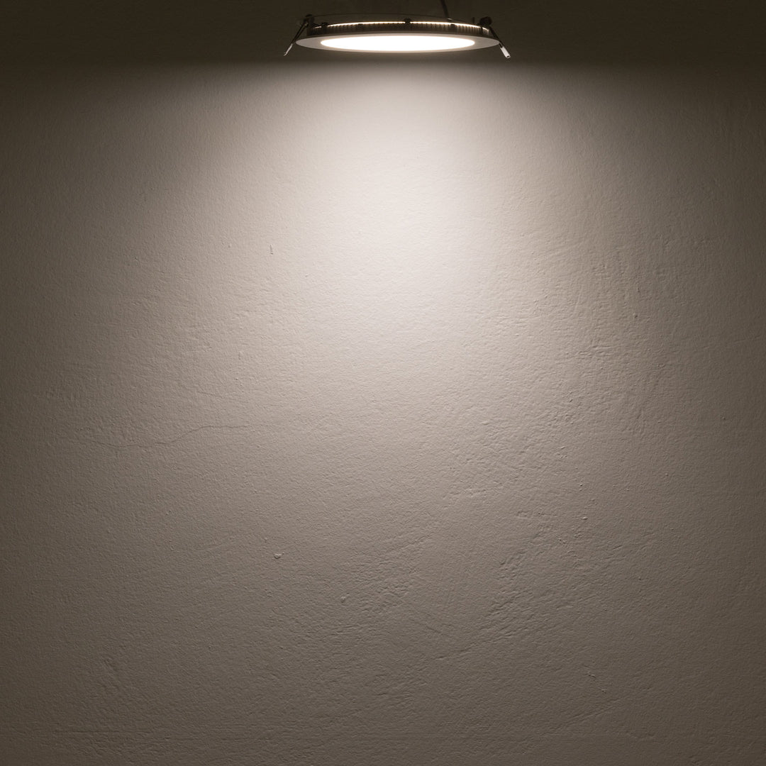 LED Downlight, 12W, rund, ultraflach, blendungsreduziert, weiß, neutralweiß, dimmbar CRI90