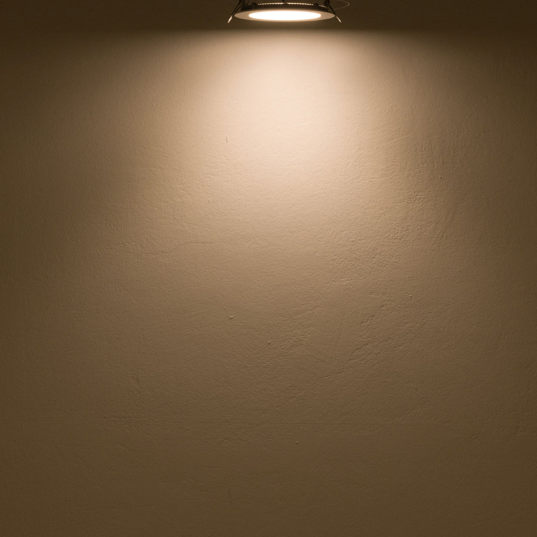 LED downlight, 12W, round, ultra-flat, glare-reduced, black, warm white, dimmable CRI90