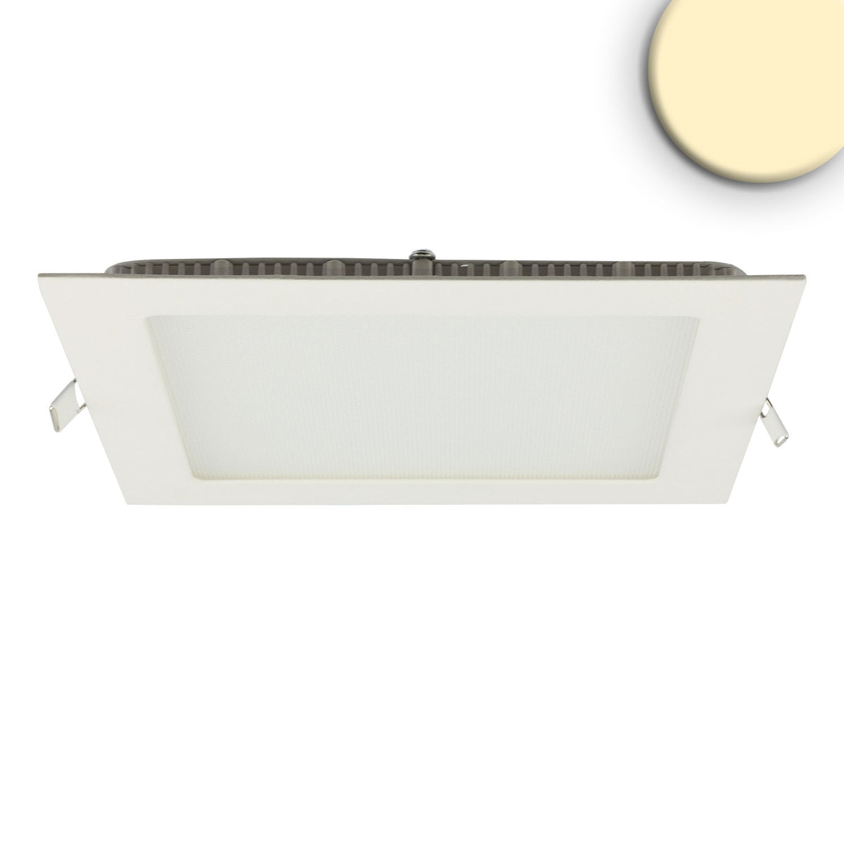 LED downlight, 15W, square, ultra-flat, glare-reduced, white, warm white, dimmable CRI90