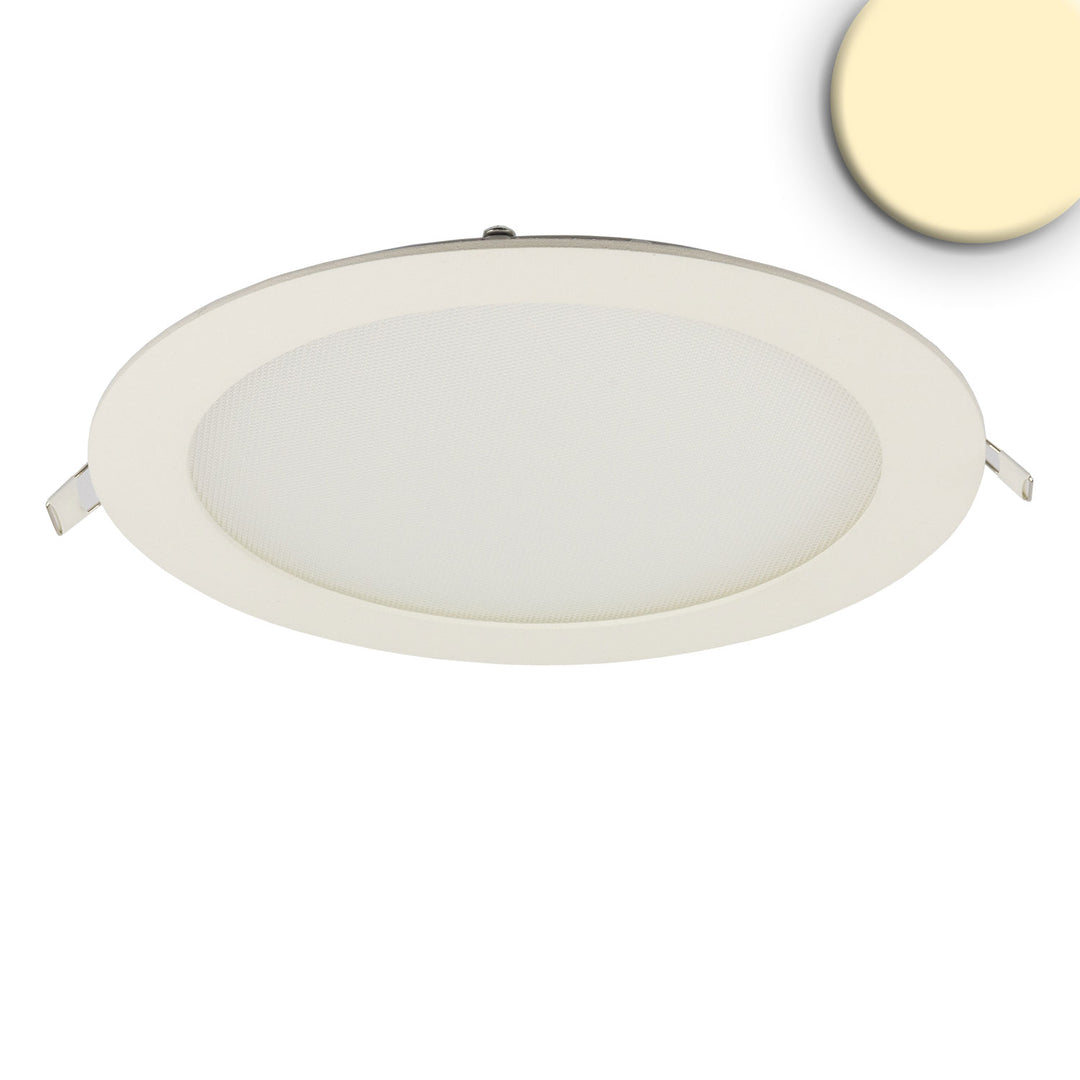 LED downlight, 18W, round, ultra-flat, glare-reduced, white, warm white, dimmable CRI90