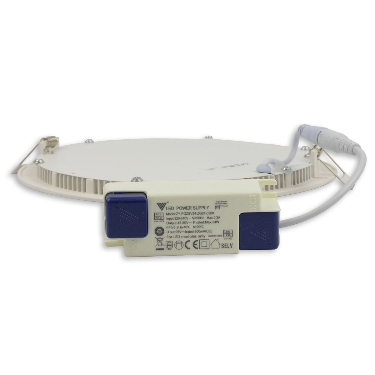 LED downlight, 18W, round, ultra-flat, glare-reduced, black, warm white, CRI90