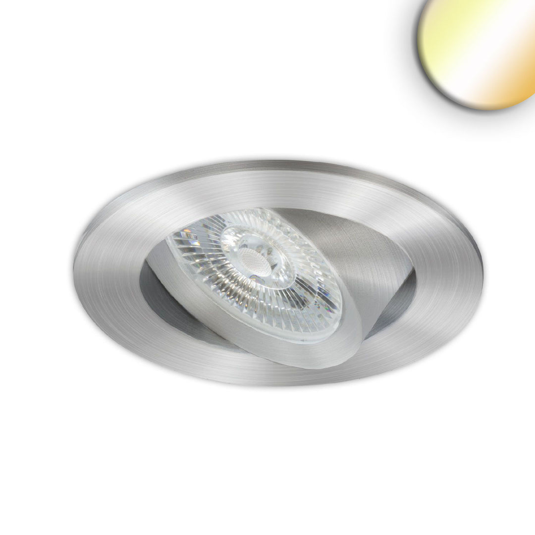 LED recessed light Slim68 brushed aluminum, round, 6W|6W, 24V DC, dynamic white 2700-5700K