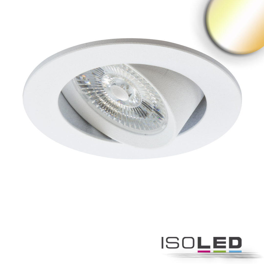 LED recessed light Slim68 aluminum white, round, 6W|6W 24V DC, dynamic white 2700-5700K