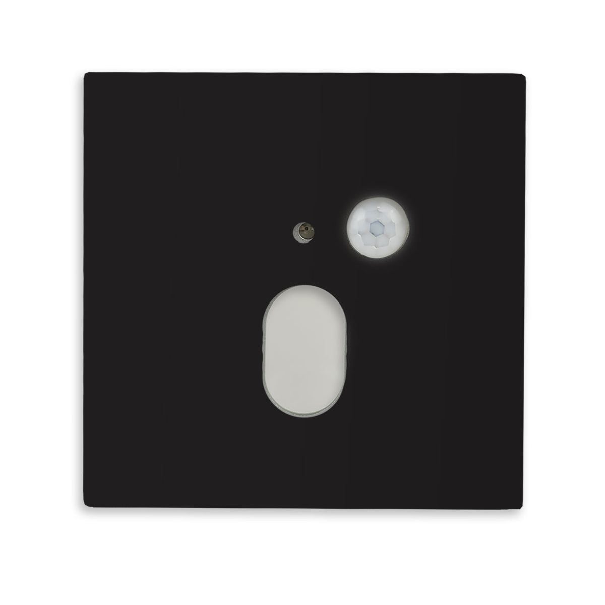 Aluminum square cover, black, for Sys-Wall68 recessed wall light with PIR sensor