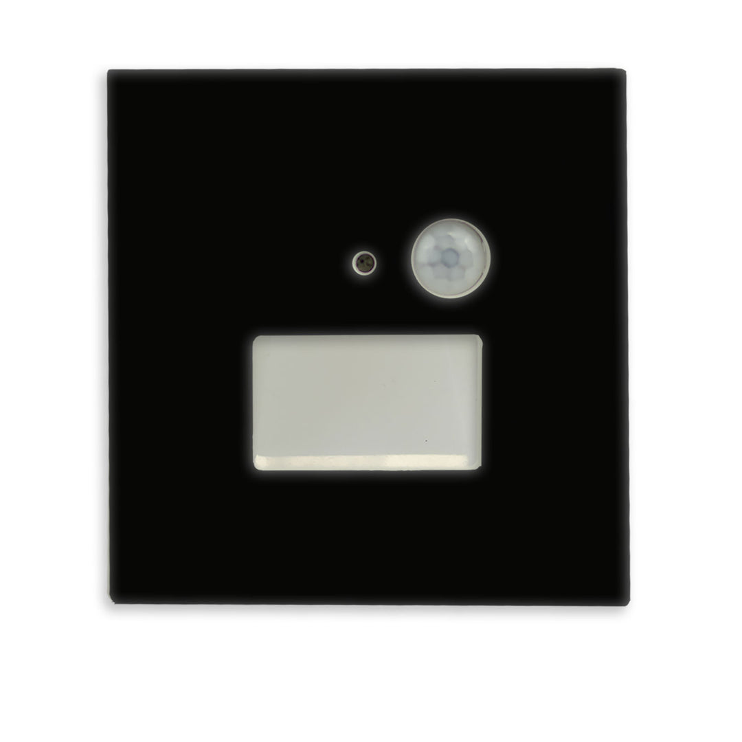 Cover Aluminium eckig 3 schwarz, für Wandeinbauleuchte Sys-Wall68 mit PIR Sensor