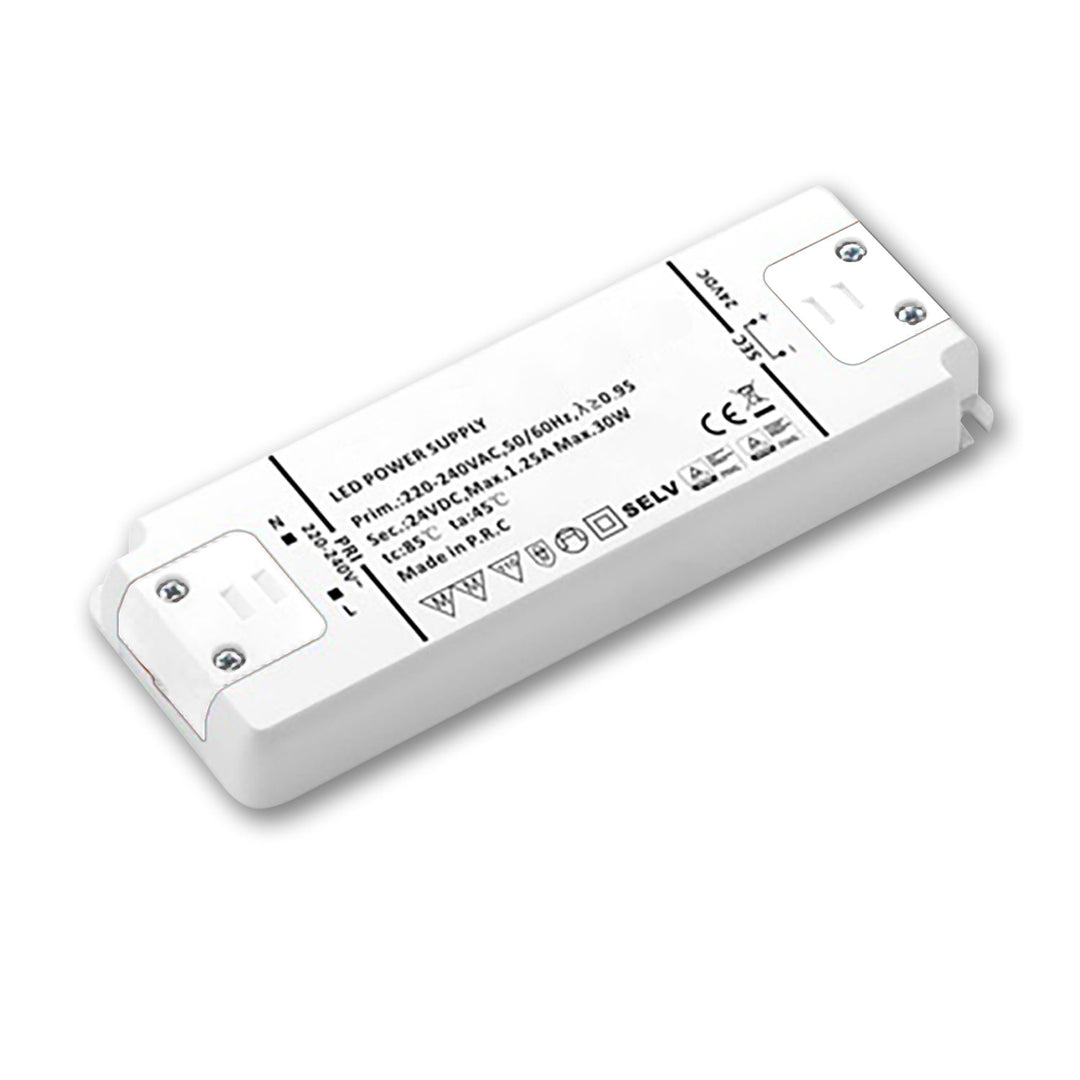 LED transformer 24V/DC, 0-30W, SELV, ultra-flat