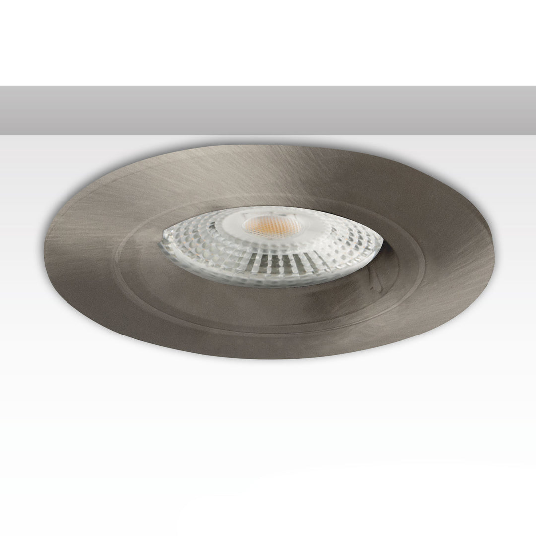 Round mounting frame, 68mm hole, brushed aluminum, for GU10/MR16 spotlights