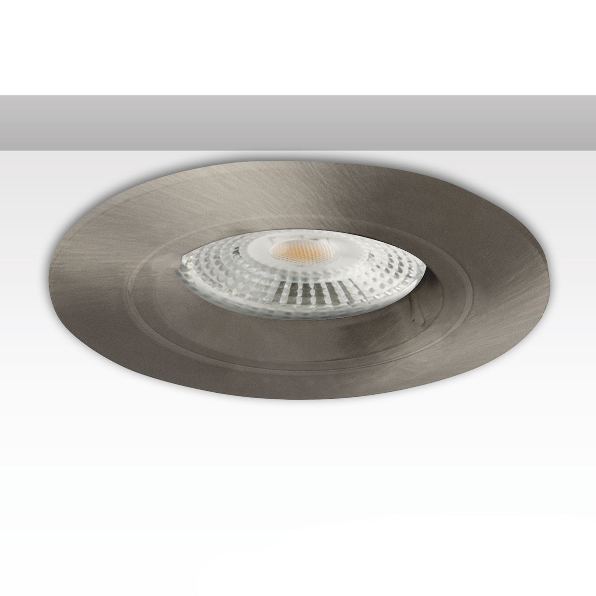 Round mounting frame, 68mm hole, brushed aluminum, for GU10/MR16 spotlights