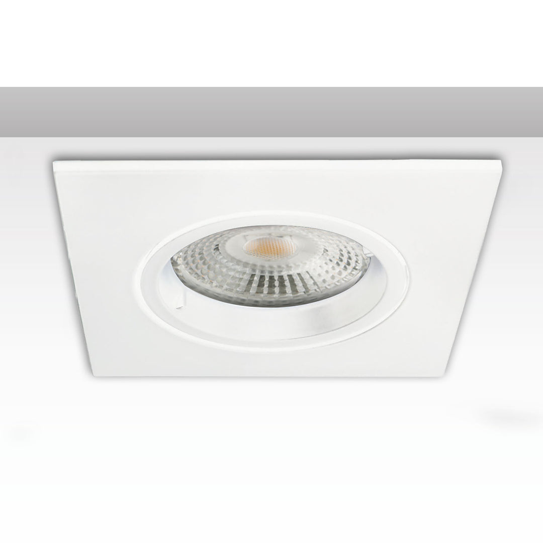 Rectangular mounting frame, 68mm hole, white, for GU10/MR16 spotlights