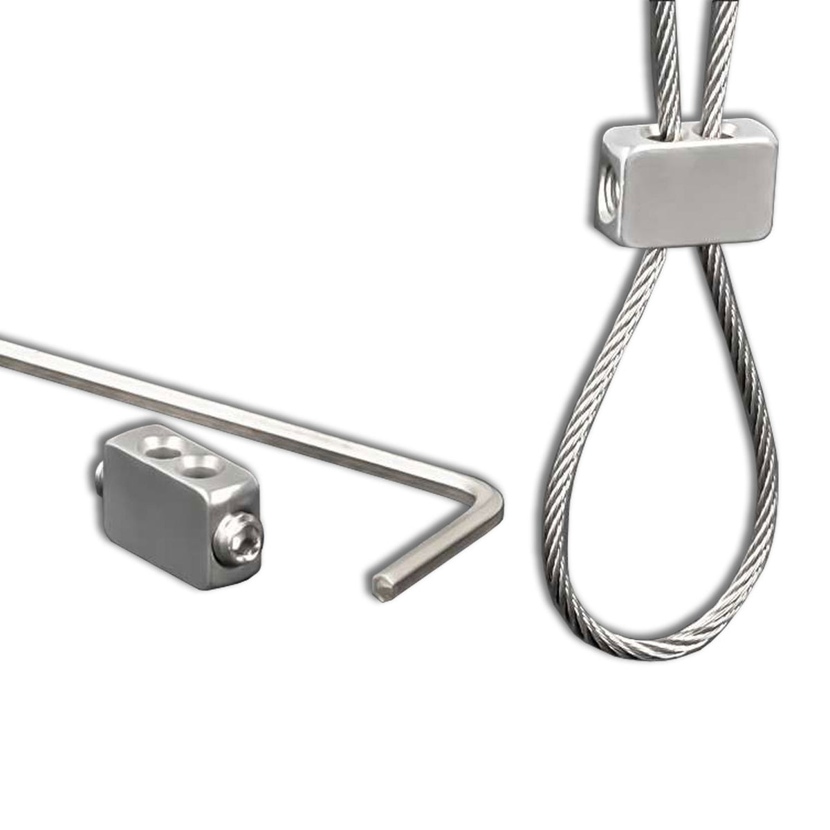 Rope clamp for wire rope 1-2 mm