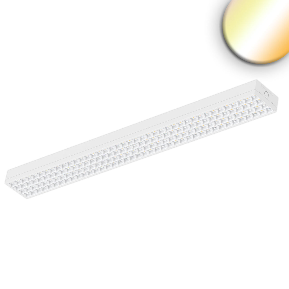 LED linear luminaire UGR<19, 80°, white, 120cm 38W, ColorSwitch 3000|4000K, dimmable