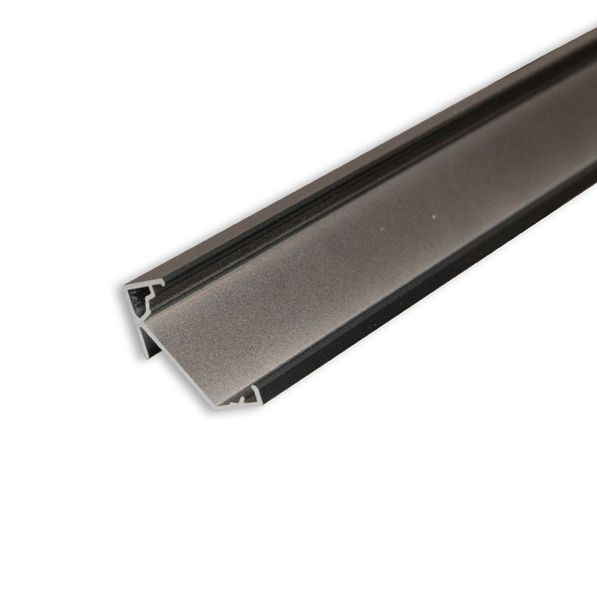 LED corner profile CORNER18 aluminum black RAL9005, 200cm