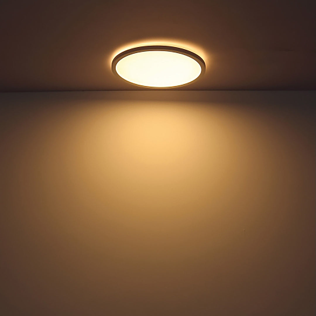 LED ceiling light Slim300 Up&amp;Down, black, 18W, round, DN300, warm white